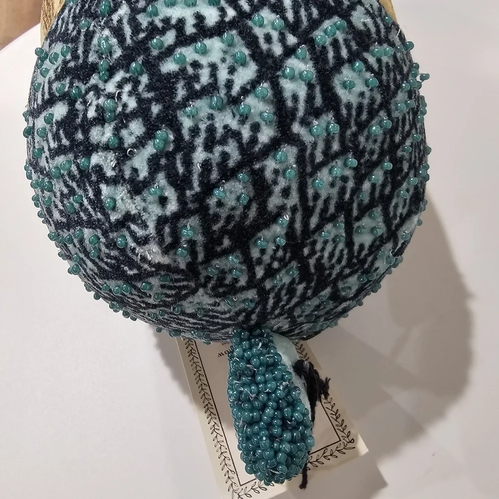 John Derian Acorn Beaded Pillow